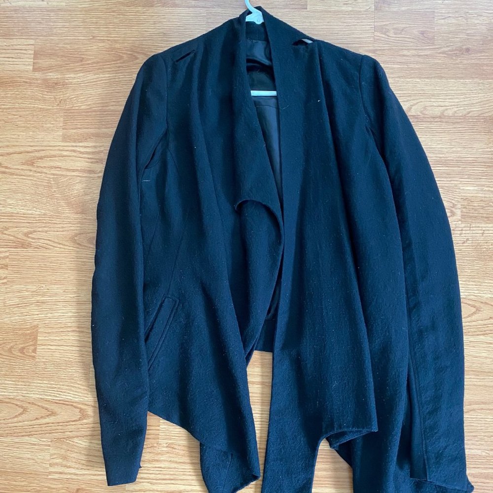 Rick Owens Black Wrap Jacket Size US 10